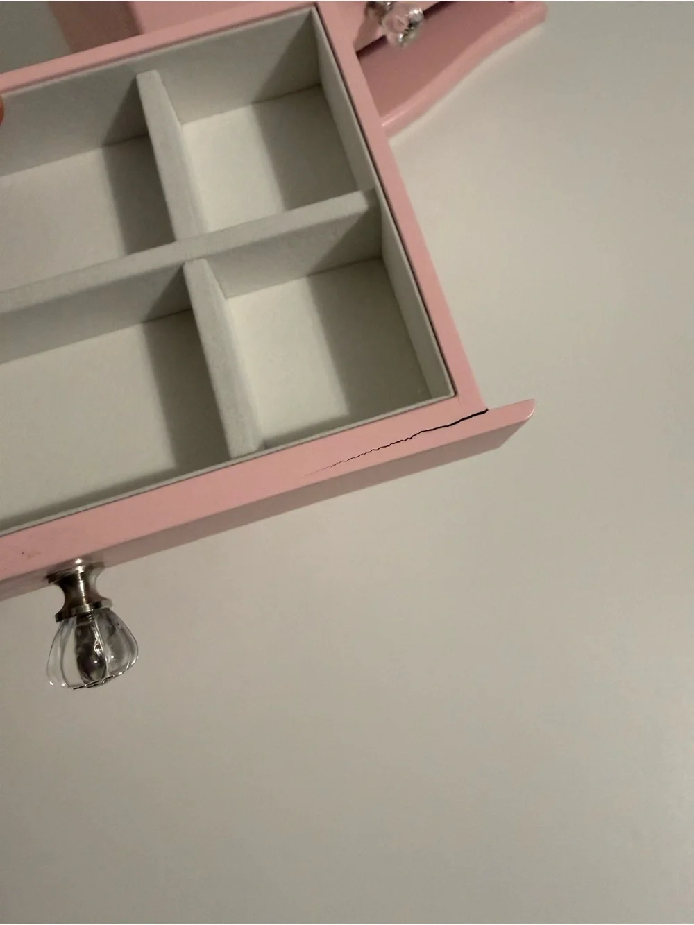 Pottery Barn Kids Pink Jewelry Armoire with Crystal Knobs